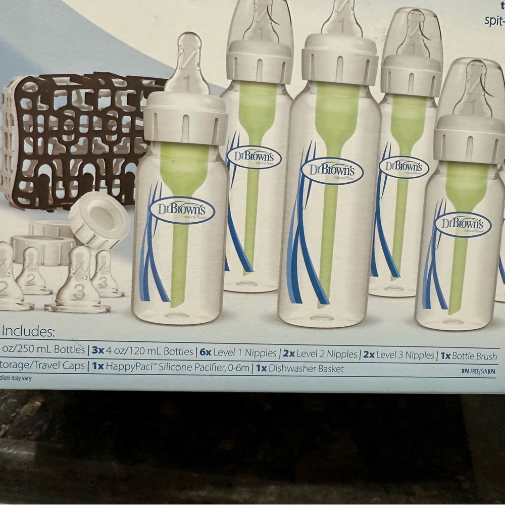 Dr. Browns Anti-Colic Baby Bottle Set - White and Blue New in Box - Picture 3 of 3
